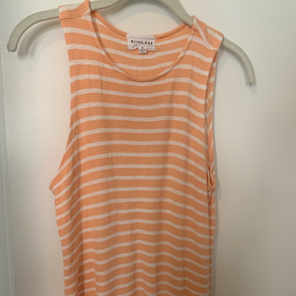 Peach and white striped tank